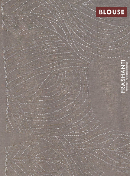 Crush tissue saree grey with allover floral embroidery sequin work