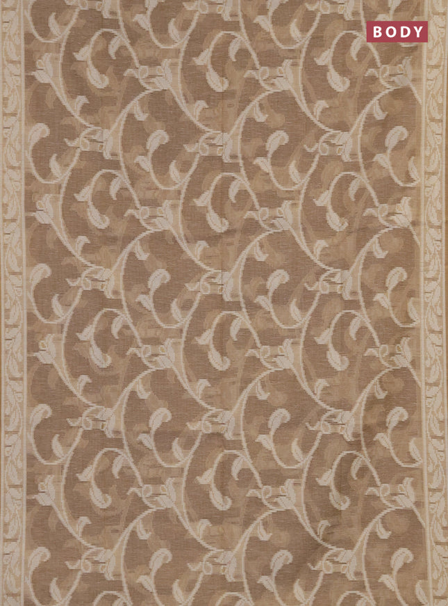 Linen cotton saree sandal with allover jamdhani weaves