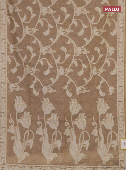Linen cotton saree sandal with allover jamdhani weaves