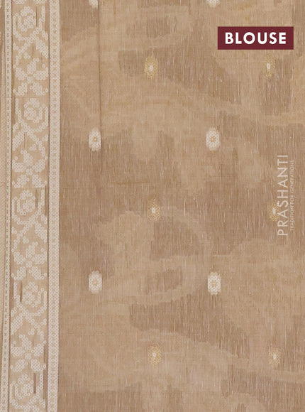 Linen cotton saree sandal with allover jamdhani weaves