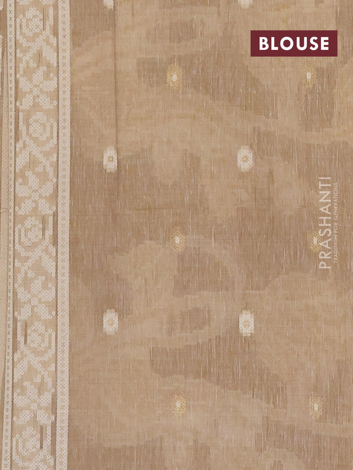 Linen cotton saree sandal with allover jamdhani weaves