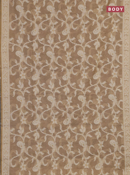 Linen cotton saree sandal with allover jamdhani weaves