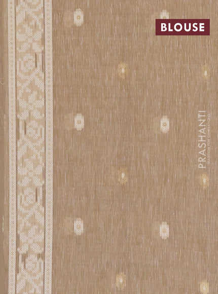 Linen cotton saree sandal with allover jamdhani weaves