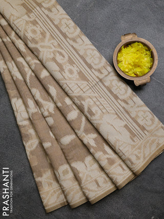 Linen cotton saree sandal with allover jamdhani weaves