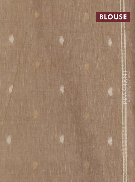 Linen cotton saree sandal with allover jamdhani weaves