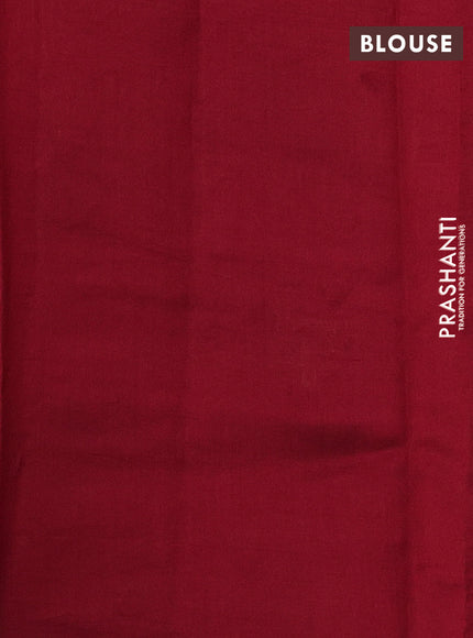 Chiniya silk saree peach orange and maroon with floral zari woven buttas and zari woven border
