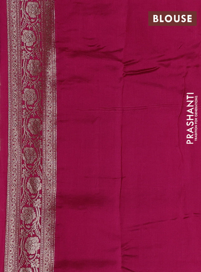 Chiniya silk saree pink and dark pink with allover floral zari weaves and zari woven border