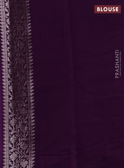 Chiniya silk saree lavender and purple with allover zari weaves and zari woven border