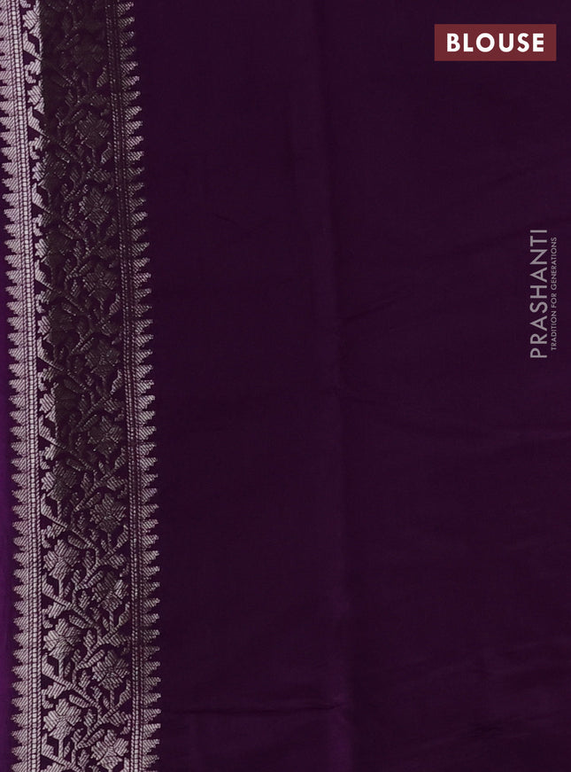 Chiniya silk saree lavender and purple with allover zari weaves and zari woven border