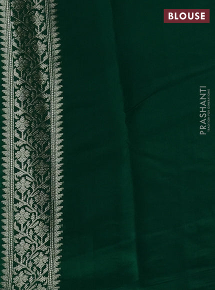 Chiniya silk saree pastel green and dark green with allover zari weaves and zari woven border