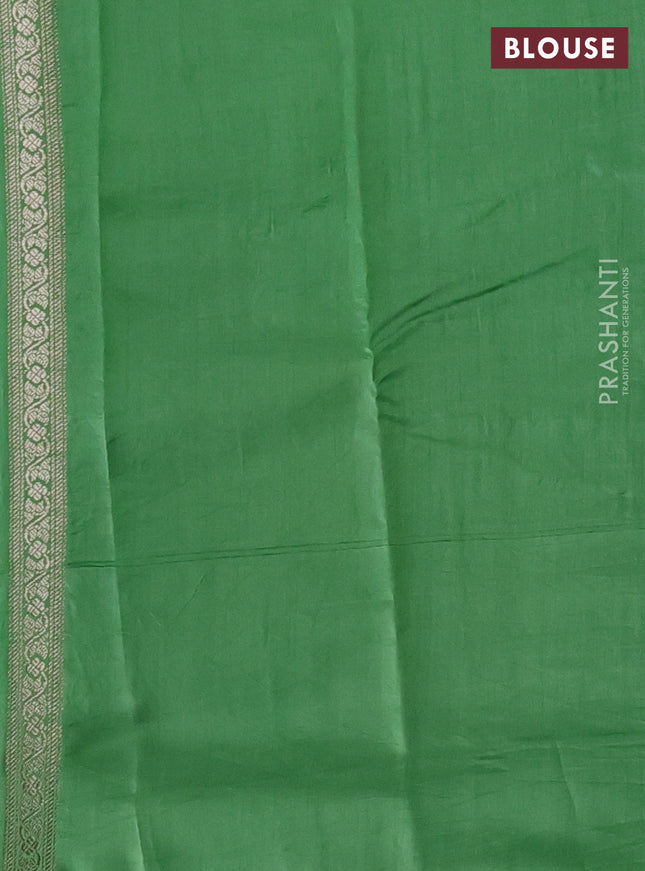 Chiniya silk saree green and light green with zari woven buttas and zari woven border