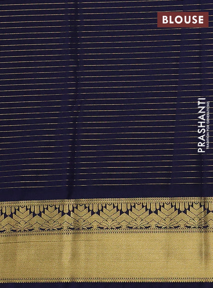 Semi kanchipuram silk saree pink and navy blue with allover zari weaves & buttas and rich zari woven korvai border