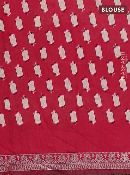 Semi maheshwari cotton saree mustard yellow and maroon with allover prints & mirror work and zari woven embroidery work