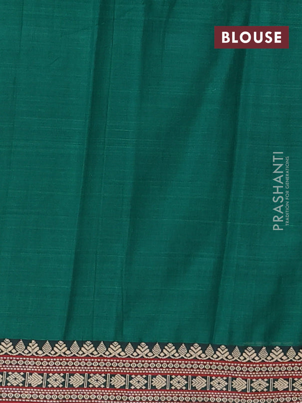 Narayanpet cotton saree green and maroon with plain body and thread woven border