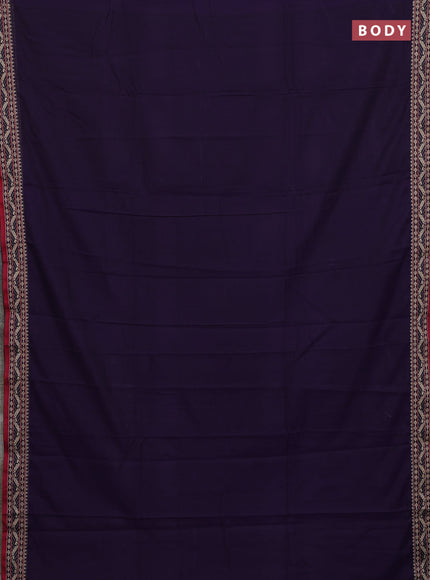 Narayanpet cotton saree violet and maroon with plain body and thread woven border