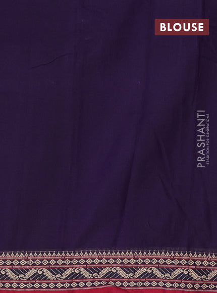 Narayanpet cotton saree violet and maroon with plain body and thread woven border