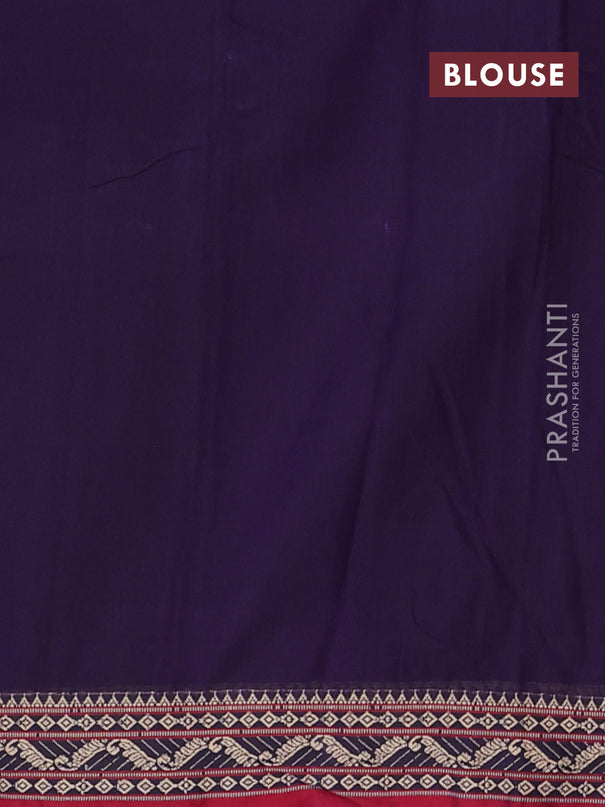 Narayanpet cotton saree violet and maroon with plain body and thread woven border