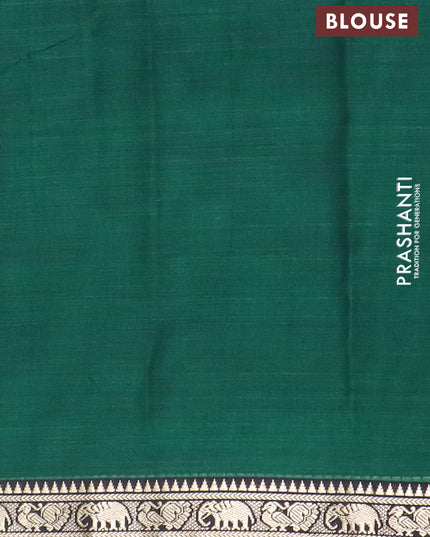 Narayanpet cotton saree green and maroon with plain body and thread woven border
