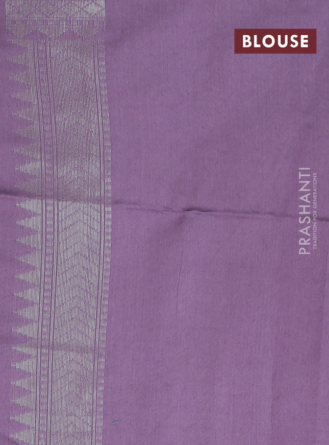 Kora jamdhani silk saree lime yellow and lavender with allover jamdhani weaves and zari woven border