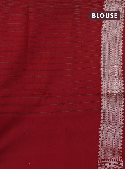 Kora jamdhani silk saree peach pink and red with allover jamdhani weaves and zari woven border