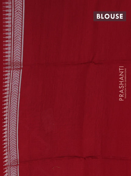 Kora jamdhani silk saree pink and red with allover jamdhani weaves and zari woven border