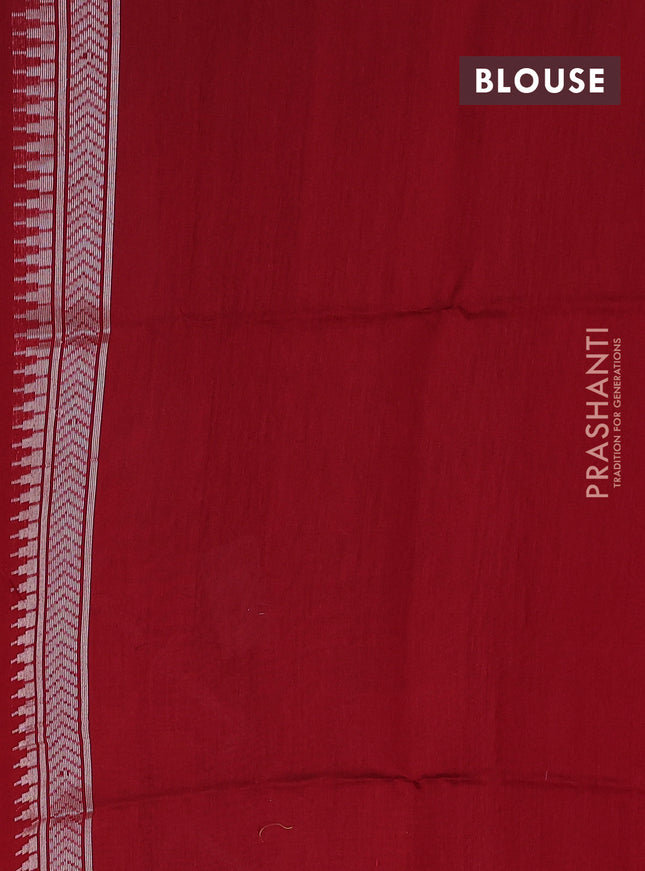 Kora jamdhani silk saree pink and red with allover jamdhani weaves and zari woven border
