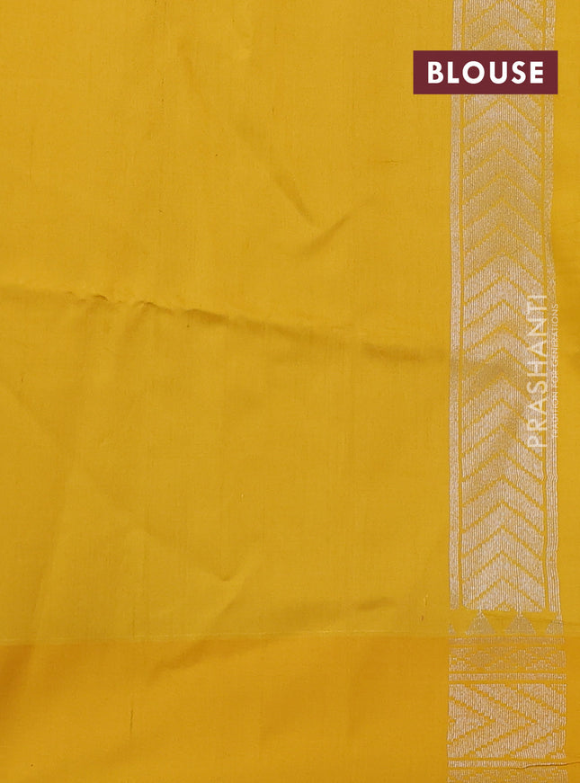 Kora jamdhani silk saree peach pink and yellow with allover jamdhani weaves and zari woven border