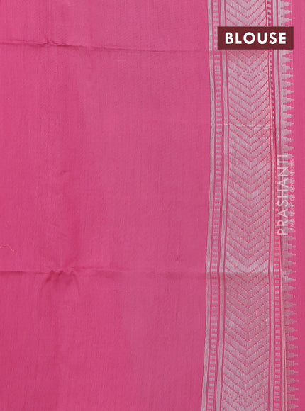 Kora jamdhani silk saree baby pink and peach pink with allover jamdhani weaves and zari woven border