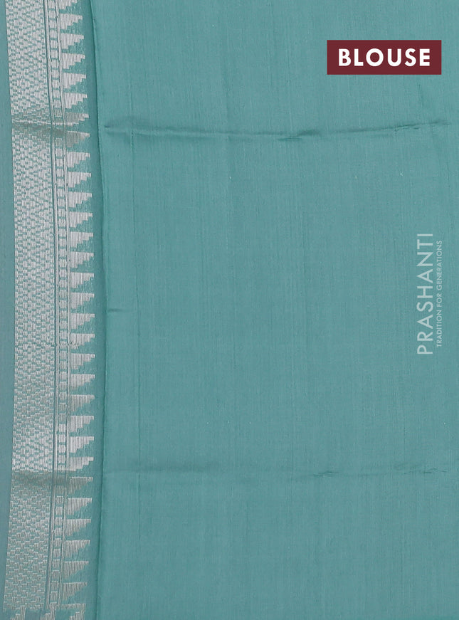 Kora jamdhani silk saree peach shade and pastel green with allover jamdhani weaves and zari woven border