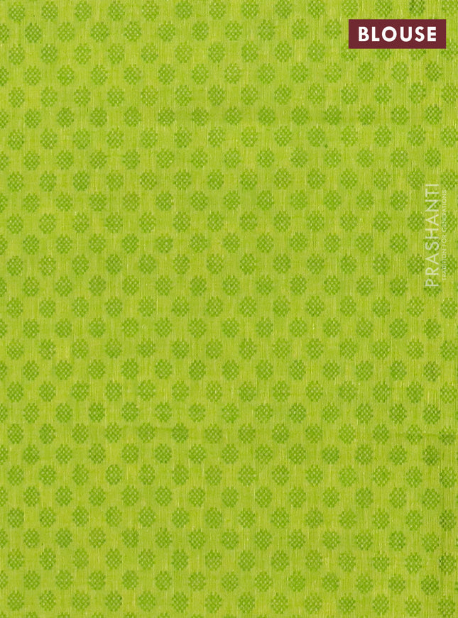 Chettinad cotton saree purple and lime green with plain body and rettapet thread woven border
