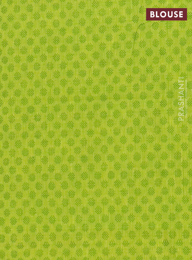 Chettinad cotton saree purple and light green with plain body and rettapet zari woven border