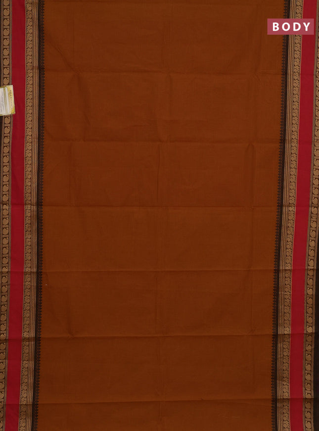 Chettinad cotton saree mustard yellow and pink with plain body and rettapet thread woven border