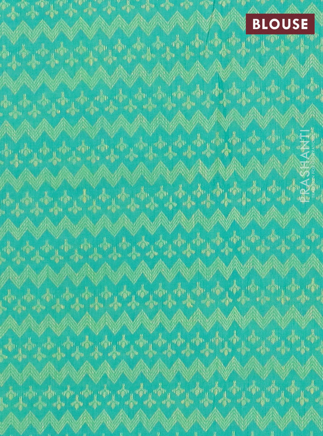 Chettinad cotton saree purple and green with thread woven buttas and temple design simple border