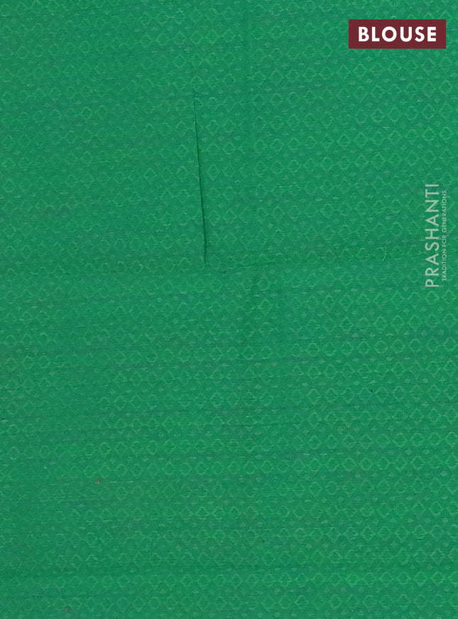 Chettinad cotton saree pink and green with thread woven buttas and temple design simple border