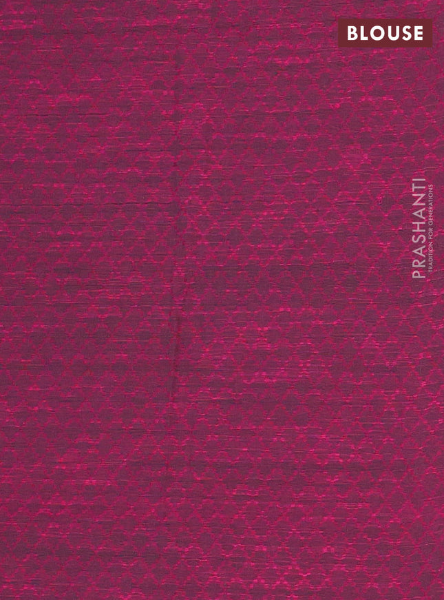 Chettinad cotton saree blue and magenta pink with thread woven buttas and peacock zari woven border