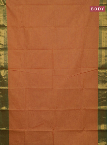 Chettinad cotton saree mustard yellow and lime green with allover small checked pattern and zari woven border