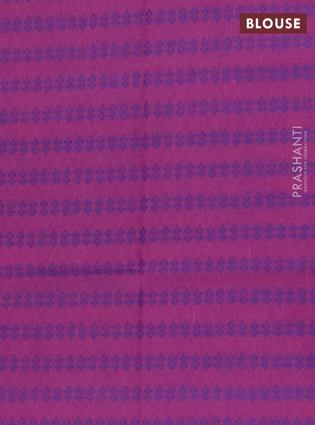 Chettinad cotton saree magenta pink and violet with thread woven buttas and zari woven border
