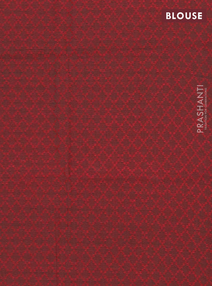 Chettinad cotton saree teal green and maroon with thread woven buttas and zari woven border