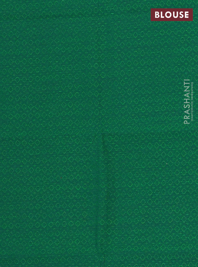 Chettinad cotton saree dark blue and green with thread woven buttas and thread & zari woven border