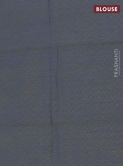 Chettinad cotton saree light green and blue with plain body and thread & zari woven border
