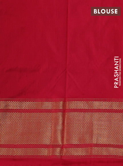 Pochampally silk saree black and pink with allover ikat weaves and temple design long zari woven border