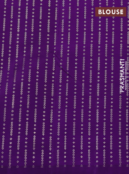Pure kanchipuram silk saree purple with allover antique zari weaves in borderless style