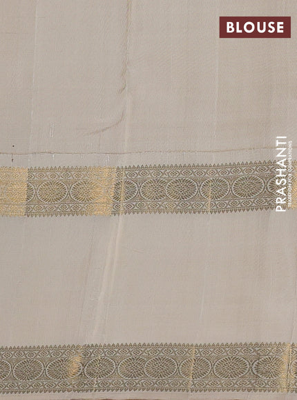 Pure kanchipuram silk saree green with zari woven buttas and ganga jamuna border