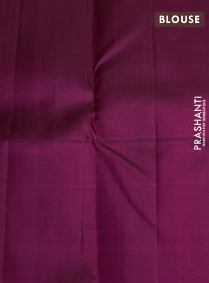 Pure kanchipuram silk saree pink and dark magenta pink with allover silver & gold zari weaves and long zari woven butta border