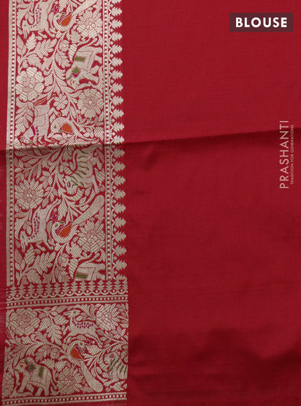 Banarasi uppada silk saree red with allover zari woven pichwai weaves and zari woven border