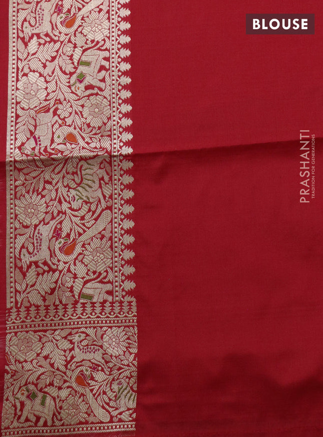 Banarasi uppada silk saree red with allover zari woven pichwai weaves and zari woven border