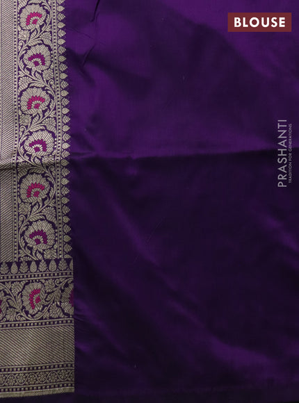Banarasi uppada silk saree purple with allover zari woven brocade weaves and zari woven border