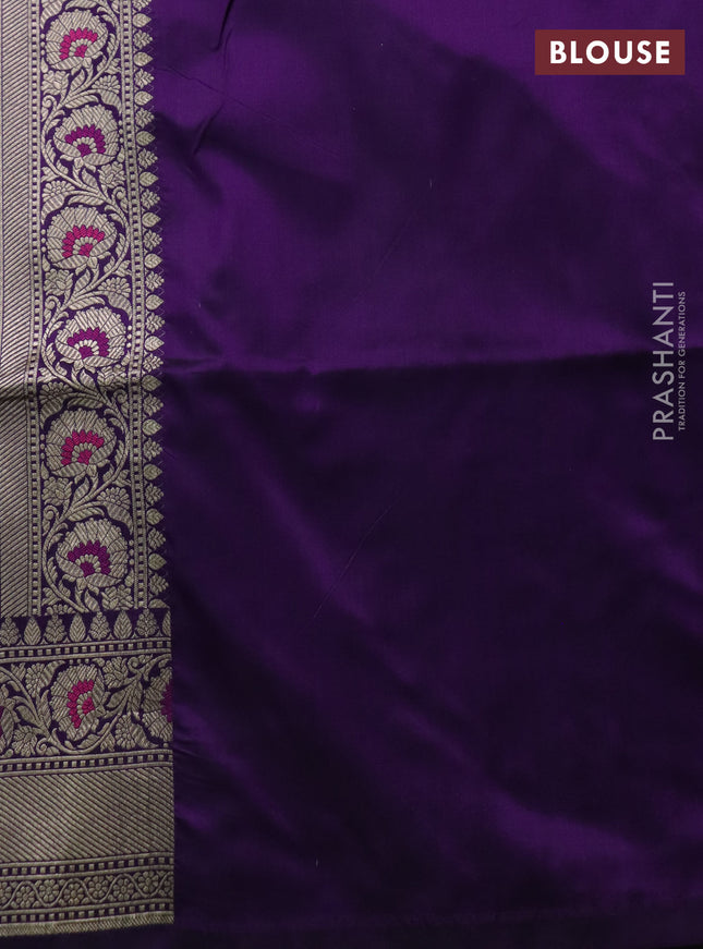 Banarasi uppada silk saree purple with allover zari woven brocade weaves and zari woven border