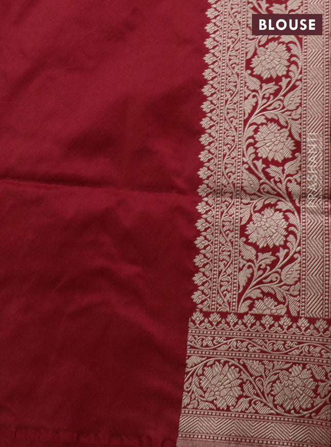 Banarasi uppada partly silk saree red with zari weaves & buttas and zari woven border