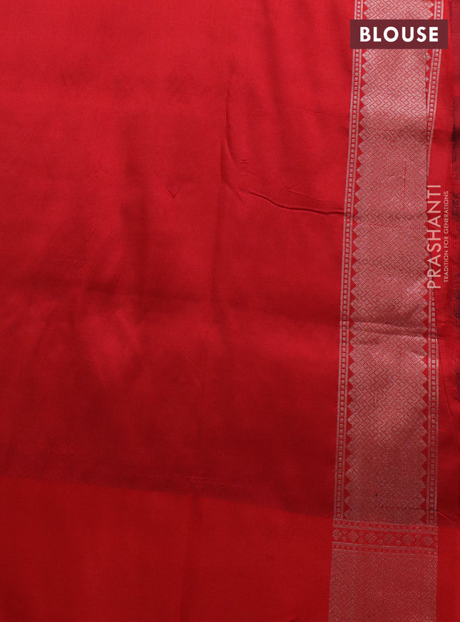 Banarasi uppada silk saree purple and red with zari weaves & buttas and zari woven border
